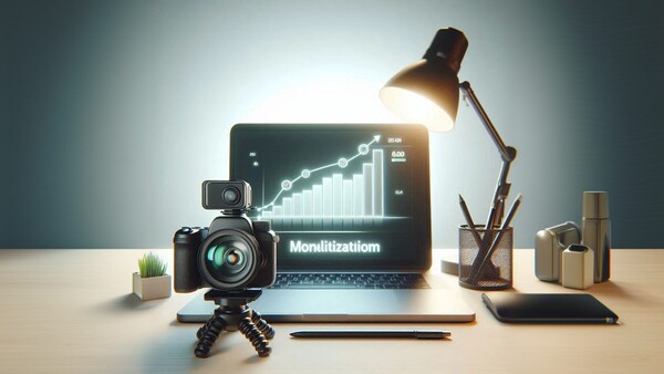 آمارهای پیشرفت در یوتیوب و دوربین و چراغ مطالعه - فعالسازی کسب درآمد از یوتیوب