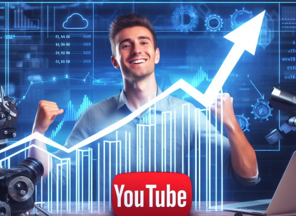 یک یوتیوبر و نمودار رشد CTR در یوتیوب
