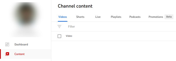بخش Content در یوتیوب استودیو
