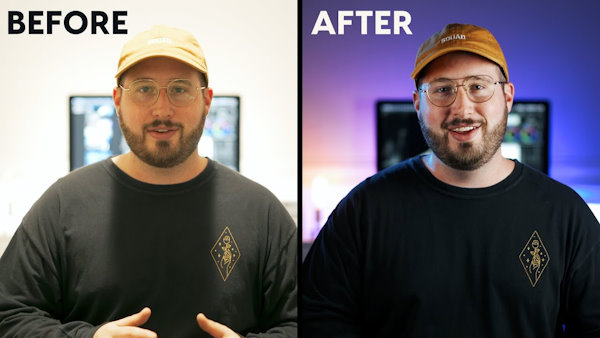 مقایسه قبل و بعد یک ویدیو در صورت استفاده از نورپردازی مناسب و غیرمناسب