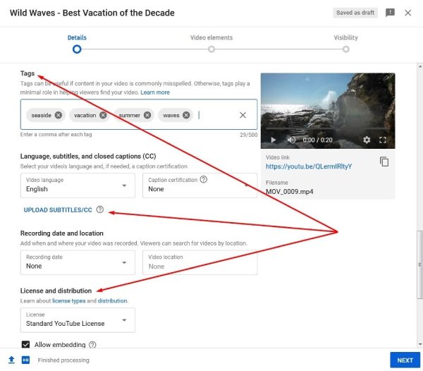 گزینه‌های اضافه در تنظیمات‌ ویدیوی یوتوب