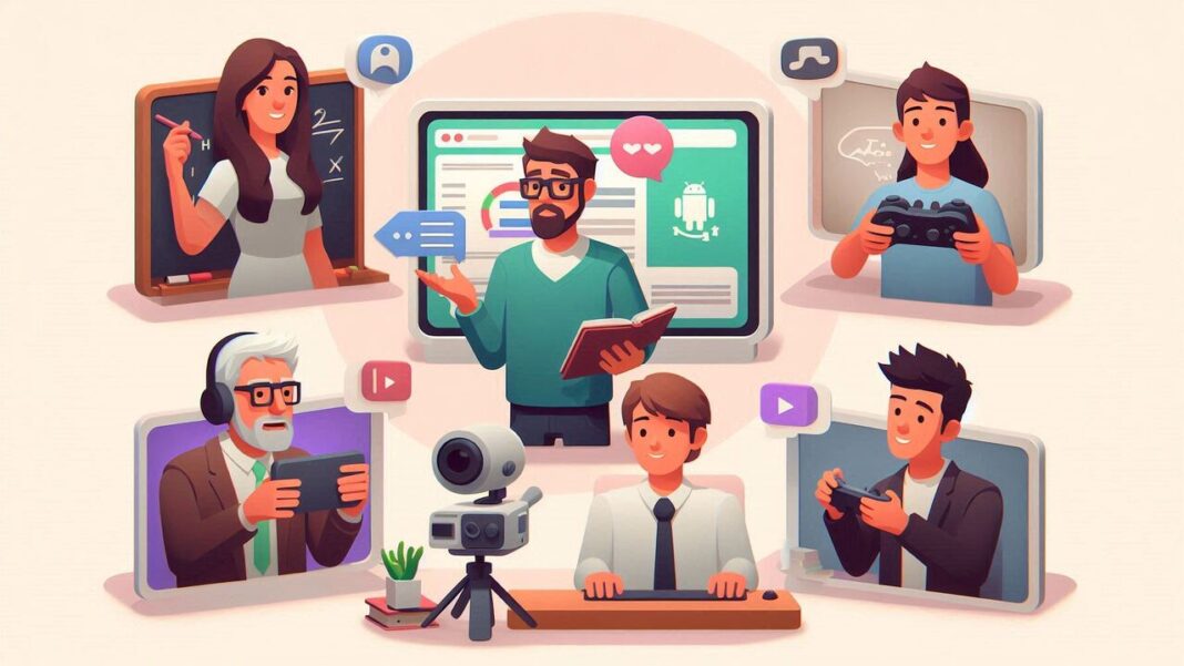 چند یوتیوبر حوزه مختلف در حال تولید محتوا - انواع ویدیو در یوتیوب
