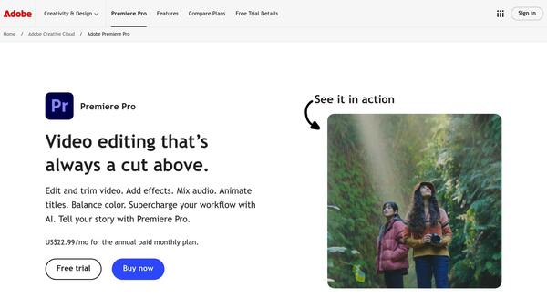 ابزار adobe premiere pro - ادیت ویدیو با هوش مصنوعی