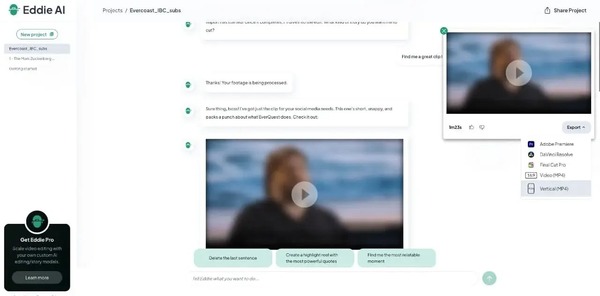 ابزار heyeddie ai - ادیت ویدیو با هوش مصنوعی