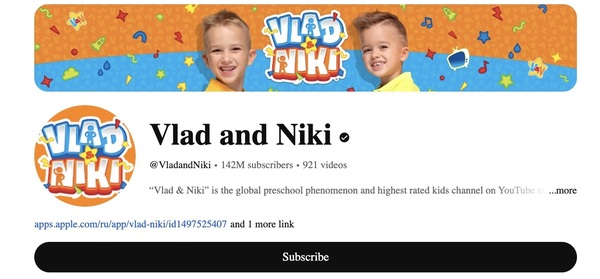 کانال یوتیوب Vlad and Niki