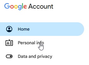 تب personal info
