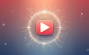 قلاب ویدیو چیست و بهترین قلاب ها برای یوتیوب چیست؟ لوگوی درخشان یوتیوب در وسط یک دایره طلایی - قلاب ویدیو چیست