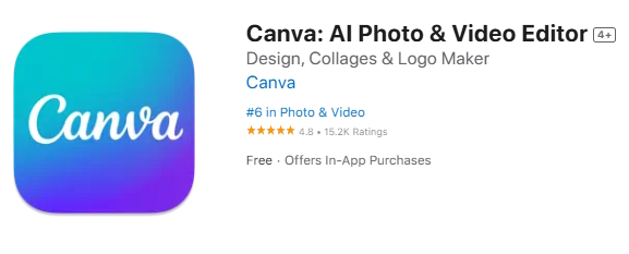 اپلیکیشن Canva در اپل استور برای ساخت تامنیل یوتیوب