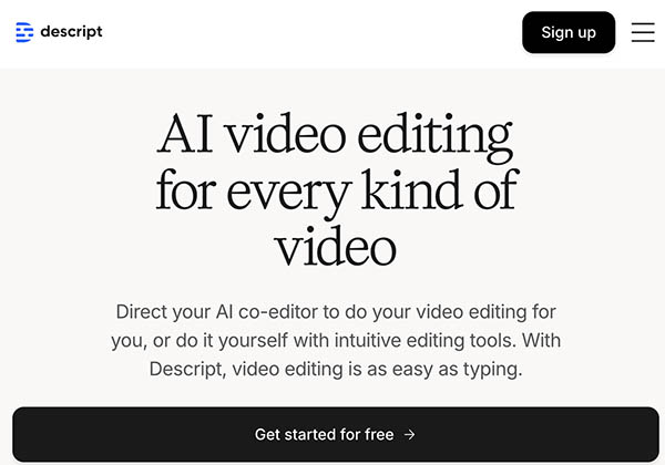 سایت ساخت ویدیو با هوش مصنوعی descript