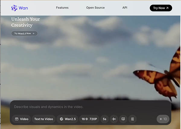 سایت ساخت ویدیو با هوش مصنوعی wan