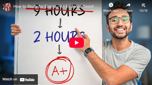 ویدیویی از کانال یوتیوب Ali Abdaal - بهترین کانال های توسعه فردی یوتیوب