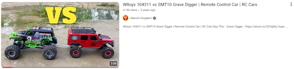 نمونه ویدیوی رقابت کامیونهای کنترلی از کانال یوتیوب بدون چهره