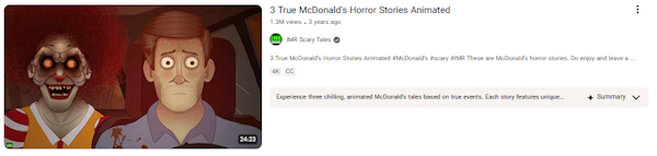 نمونه ویدیو از کانال یوتیوب بدون چهره داستانهای ترسناک و جرائم واقعی