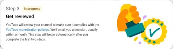 مرحله Get Reviewed در یوتیوب استودیو
