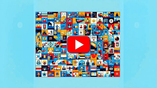 لوگوی یوتیوب روی تامنیل تعداد زیادی ویدیوی نمونه - چه محتوایی در یوتیوب بیشترین بازدید را دارد