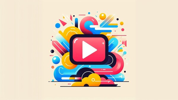 نمای گرافیکی از لوگوی یوتیوب در کنار خطوط رنگی - چه محتوایی در یوتیوب بیشترین بازدید را دارد