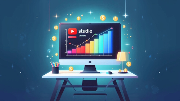 متریک های درآِمدی یوتیوب روی صفحه کامپیوتر