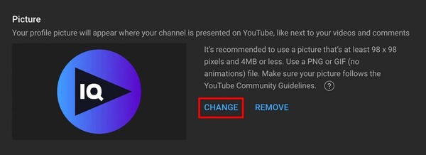 تغییر تصویر پروفایل در یوتیوب استودیو - چیدمان صفحه اول یوتیوب