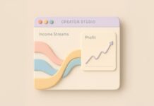 درآمد یوتیوب از کجاست و چرا و چگونه به شما پول می دهد؟ نمای مینیمال از پنجره از استودیو یوتیوبر برای نشان دادن تبدیل شدن سه منبع درآمدی به سود و اینکه درآمد یوتیوب از کجاست