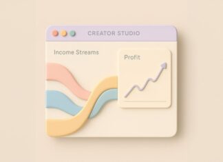 درآمد یوتیوب از کجاست و چرا و چگونه به شما پول می دهد؟ نمای مینیمال از پنجره از استودیو یوتیوبر برای نشان دادن تبدیل شدن سه منبع درآمدی به سود و اینکه درآمد یوتیوب از کجاست