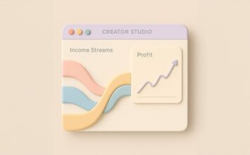 درآمد یوتیوب از کجاست و چرا و چگونه به شما پول می دهد؟ نمای مینیمال از پنجره از استودیو یوتیوبر برای نشان دادن تبدیل شدن سه منبع درآمدی به سود و اینکه درآمد یوتیوب از کجاست